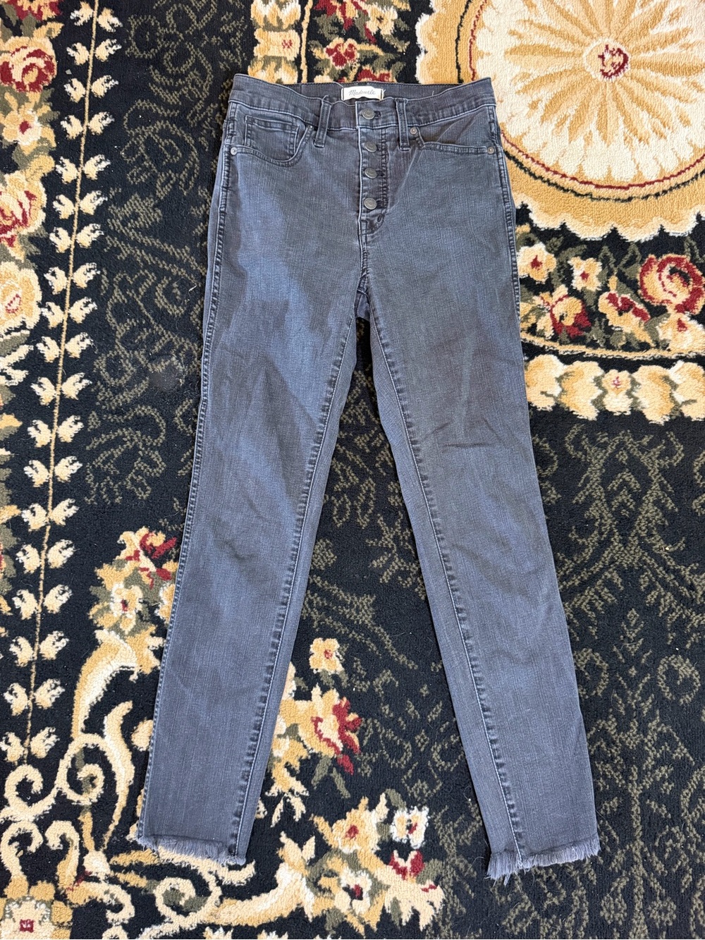 Black Madewell high rise black skinny denim jeans